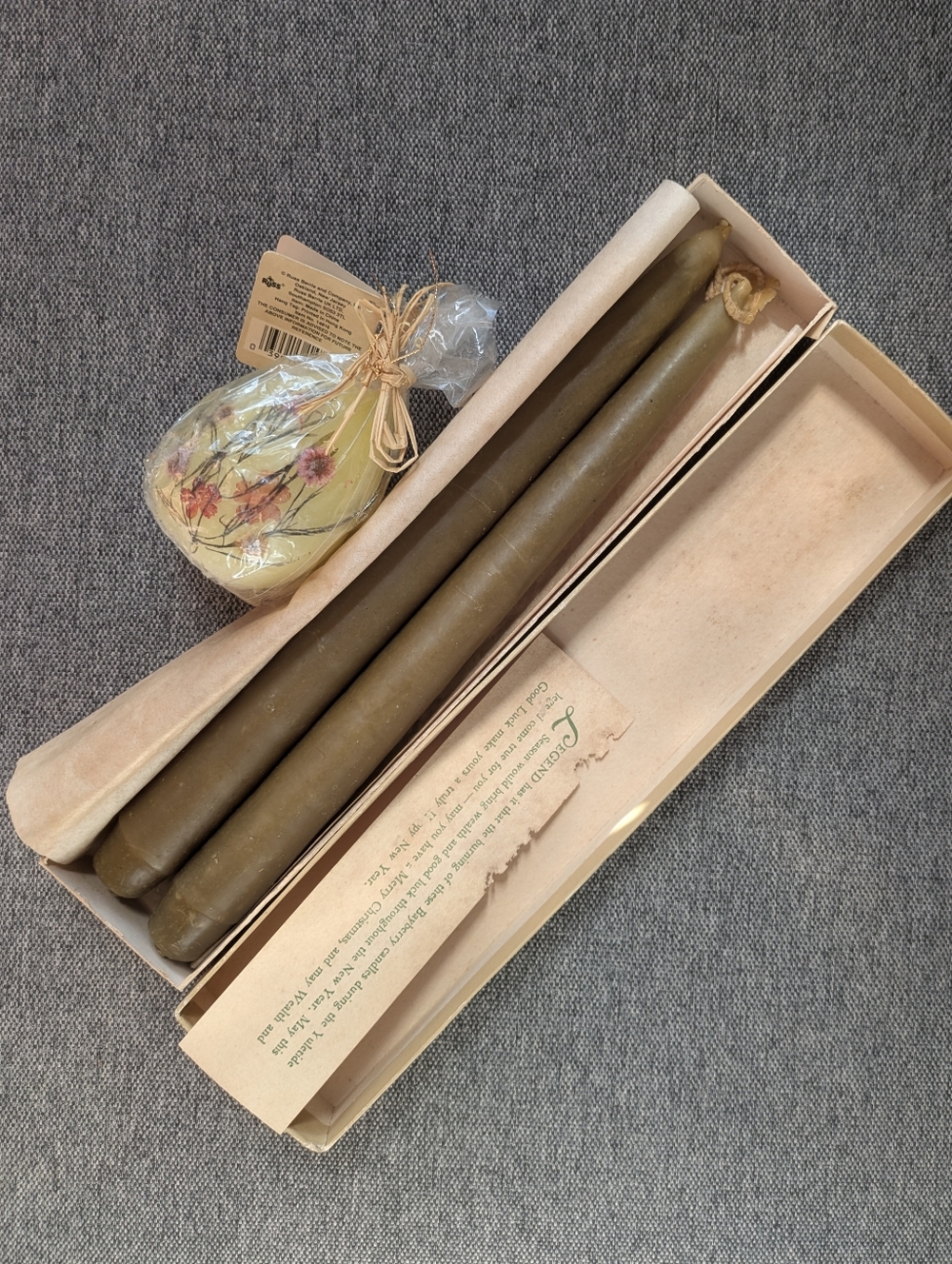 Williamsburg Handcrafted Bayberry Scented Taper Candles and Egg Shaped Candle